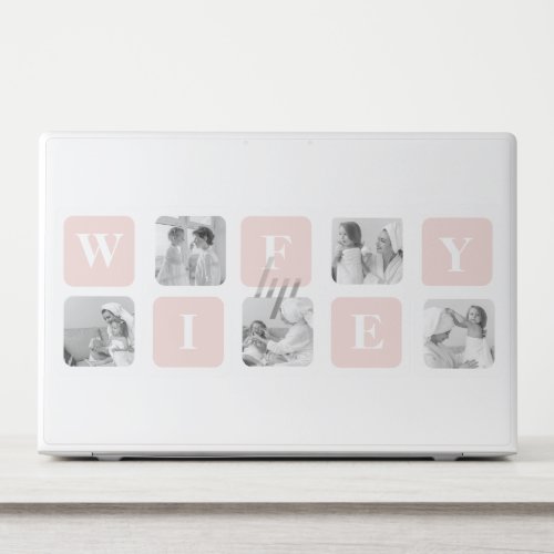 Modern Collage Photo  Pink Gift For Lovely Wifey HP Laptop Skin