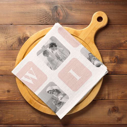 Modern Collage Photo  Pink Gift For Lovely Wifey Kitchen Towel