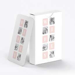 Modern Collage Photo &amp; Pink Gift For Lovely Wifey Playing Cards
