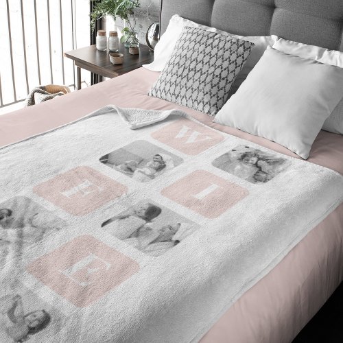 Modern Collage Photo  Pink Gift For Lovely Wifey Sherpa Blanket
