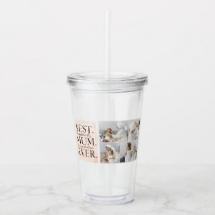 Modern Collage Photo Pink Happy Mothers Day Acrylic Tumbler
