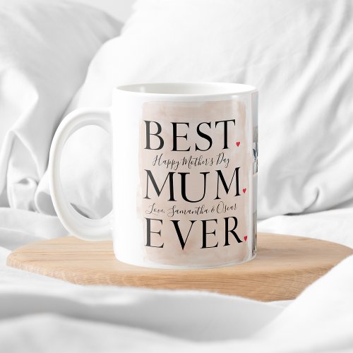 Modern Collage Photo Pink Happy Mothers Day Coffee Mug