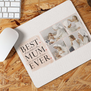 Modern Collage Photo Pink Happy Mothers Day Mouse Pad
