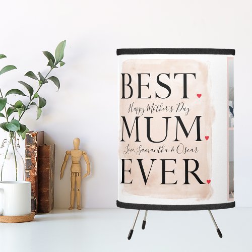 Modern Collage Photo Pink Happy Mothers Day Tripod Lamp