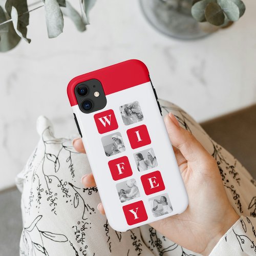Modern Collage Photo  Red Gift For Lovely Wifey iPhone 11 Case