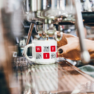 Modern Collage Photo & Red Gift For Lovely Wifey Espresso Cup
