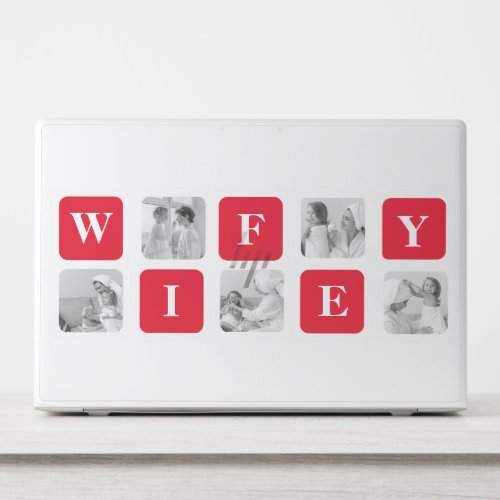 Modern Collage Photo  Red Gift For Lovely Wifey HP Laptop Skin