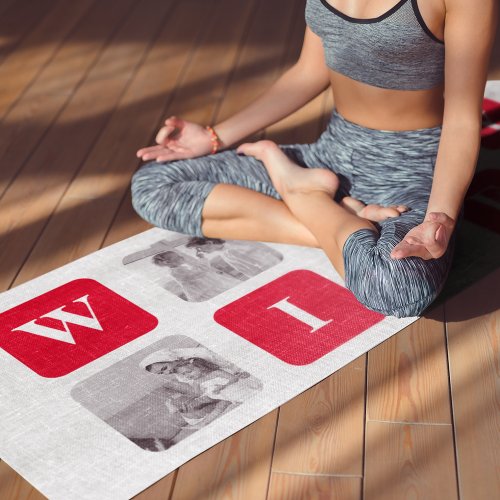 Modern Collage Photo  Red Gift For Lovely Wifey Yoga Mat