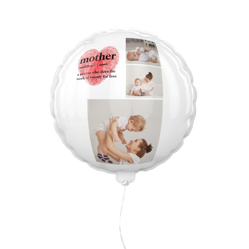 Modern Collage Photo  Red Heart Mother Gift Balloon