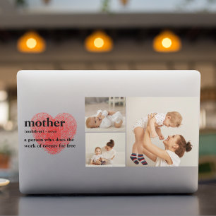 Modern Collage Photo & Red Heart Mother Gift HP Laptop Skin