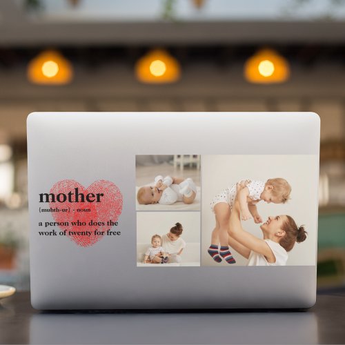 Modern Collage Photo  Red Heart Mother Gift HP Laptop Skin