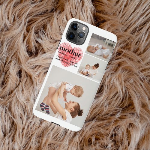 Modern Collage Photo  Red Heart Mother Gift iPhone 11Pro Max Case