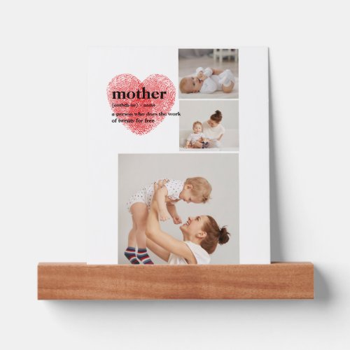 Modern Collage Photo  Red Heart Mother Gift Picture Ledge
