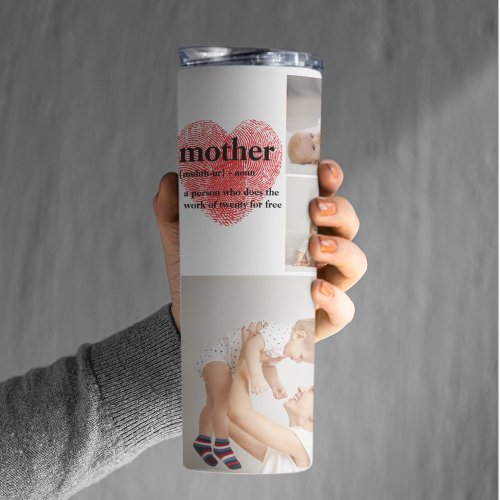 Modern Collage Photo  Red Heart Mother Gift Thermal Tumbler