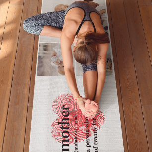 Modern Collage Photo & Red Heart Mother Gift Yoga Mat