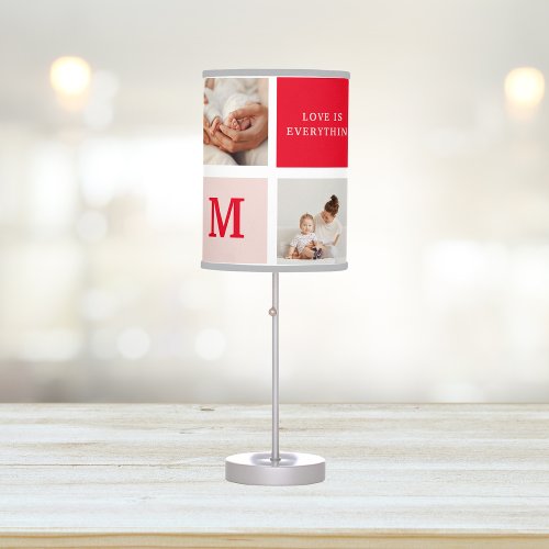 Modern Collage Photo Red  Pink Best Mom Ever Gift Table Lamp