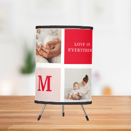 Modern Collage Photo Red &amp; Pink Best Mom Ever Gift Tripod Lamp