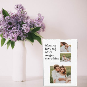 Modern Collage Photo Romantic Couple Quote Gift Block