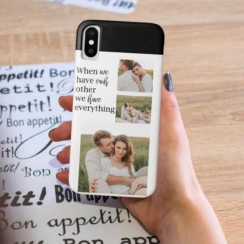 Modern Collage  Photo Romantic Couple Quote Gift iPhone XS Case