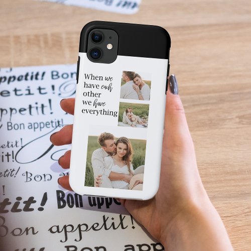 Modern Collage  Photo Romantic Couple Quote Gift iPhone 11 Case