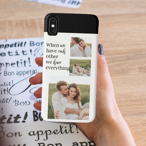 Modern Collage  Photo Romantic Couple Quote Gift iPhone XS Max Case