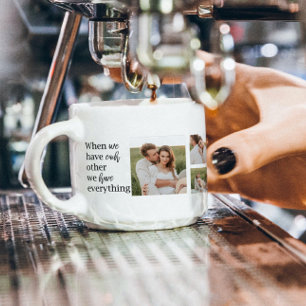 Modern Collage Photo Romantic Couple Quote Gift Espresso Cup