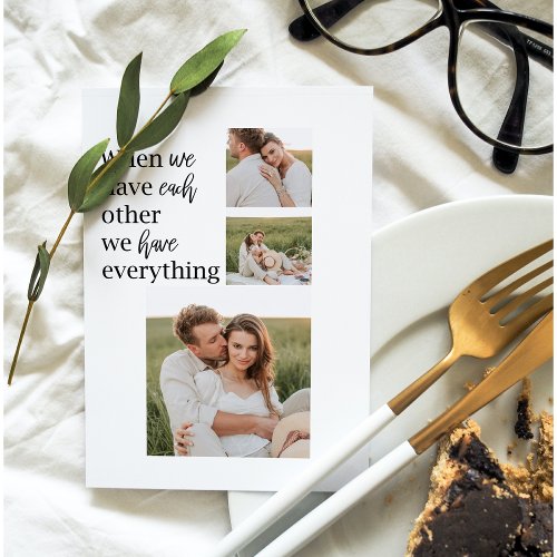 Modern Collage  Photo Romantic Couple Quote Gift Holiday Card