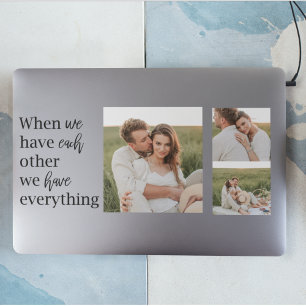 Modern Collage Photo Romantic Couple Quote Gift HP Laptop Skin