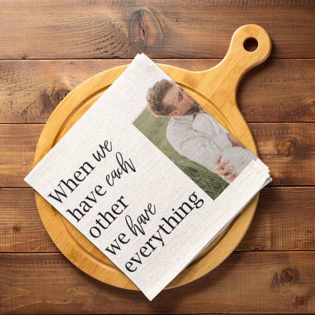 Modern Collage  Photo Romantic Couple Quote Gift Kitchen Towel (Creator Uploaded)