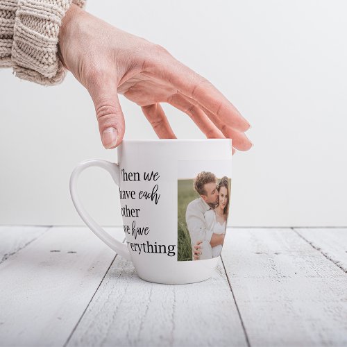 Modern Collage  Photo Romantic Couple Quote Gift Latte Mug