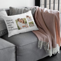 Modern Collage  Photo Romantic Couple Quote Gift Lumbar Pillow