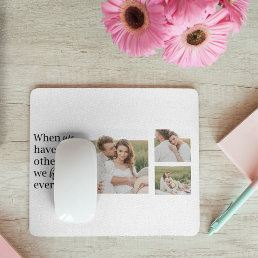 Modern Collage  Photo Romantic Couple Quote Gift Mouse Pad