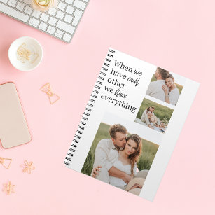 Modern Collage  Photo Romantic Couple Quote Gift Notebook