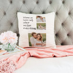 Modern Collage  Photo Romantic Couple Quote Gift Throw Pillow<br><div class="desc">Modern Collage  Photo Romantic Couple Quote Gift</div>