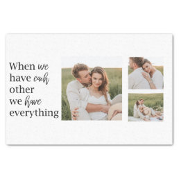 Modern Collage  Photo Romantic Couple Quote Gift Tissue Paper