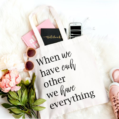 Modern Collage  Photo Romantic Couple Quote Gift Tote Bag