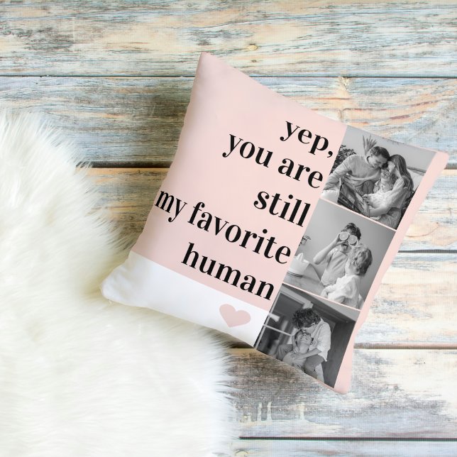 Modern Collage Photo & Romantic Lovely Quote Gift Outdoor Pillow (Creator Uploaded)