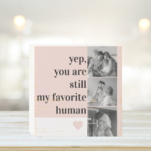 Modern Collage Photo & Romantic Lovely Quote Gift Wooden Box Sign