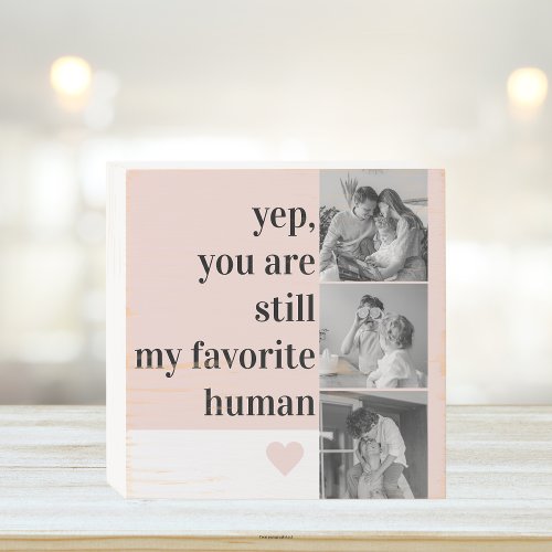 Modern Collage Photo  Romantic Lovely Quote Gift Wooden Box Sign