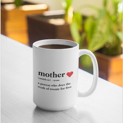 Modern Collage Photo  Text Red Heart Mother Gift Coffee Mug