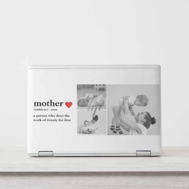Modern Collage Photo & Text Red Heart Mother Gift HP Laptop Skin (Front)
