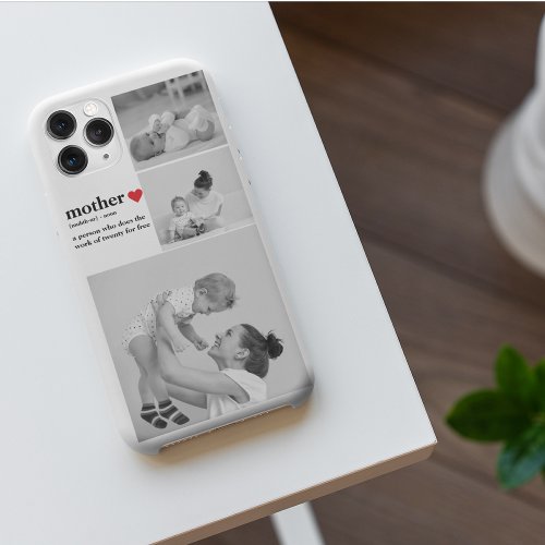 Modern Collage Photo  Text Red Heart Mother Gift iPhone 11Pro Max Case