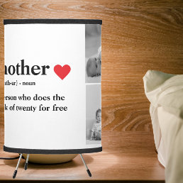 Modern Collage Photo &amp; Text Red Heart Mother Gift Tripod Lamp