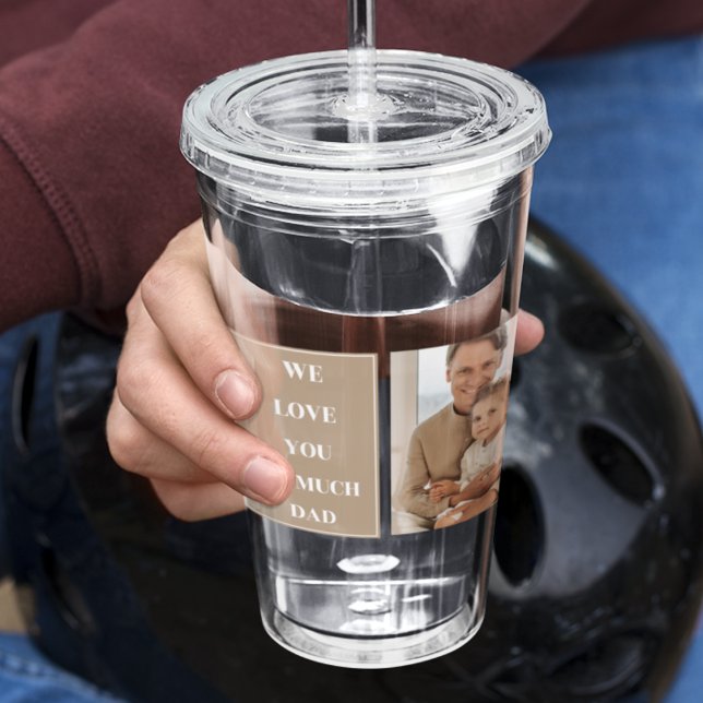 Modern Collage Photo & We Love Dad Gifts Acrylic Tumbler (Creator Uploaded)