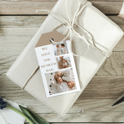 Modern Collage Photo  We Love Dad Gifts Gift Tags