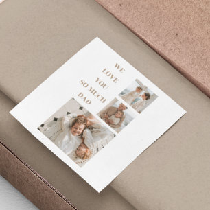 Modern Collage Photo & We Love Dad Gifts Square Sticker