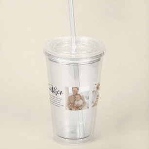 Modern Collage Photo With Father Best Quote Gift Acrylic Tumbler