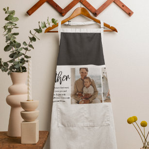 Modern Collage Photo With Father Best Quote Gift Apron