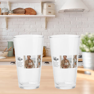 Modern Collage Photo With Father Best Quote Gift Glass