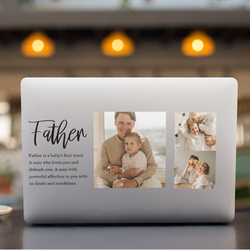 Modern Collage Photo With Father Best Quote Gift HP Laptop Skin
